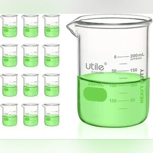 Utile 12pcs -Heavy Duty Glass Beakers